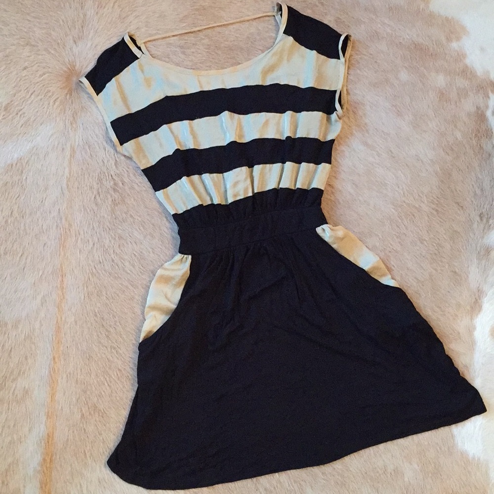 Black and Gold Pocket Boutique Dress
